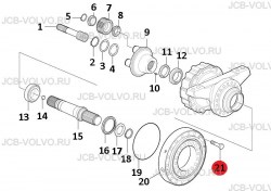 Крепежный болт [ 12743124, 12743383 ] для грейдера VOLVO G930, G940, G946, G960